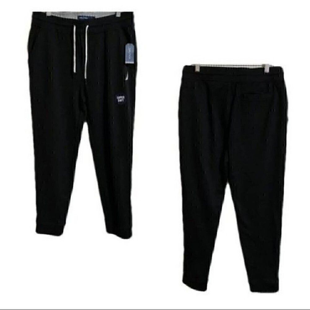 Nautica Joggers Men’s Medium Black Activewear Sportswear Streetwear Casual NWT